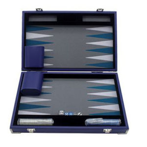 Backgammon prestige 30cm bleu
